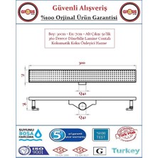 Gross AVM Duş Gider Kanalı - Dönerli Alt Hazne - 304 Paslanmaz Izgara - 30CM
