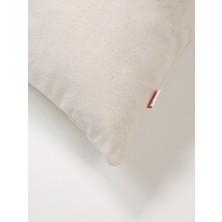 Soft Touch Yıkanmış Keten Bej Yastık Kılıfı 45X45 cm Alttan Fermuarlı