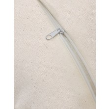 Soft Touch Yıkanmış Keten Bej Yastık Kılıfı 45X45 cm Alttan Fermuarlı