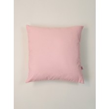 Soft Touch Düz Pembe Yastık Kılıfı 45X45 cm Alttan Fermuarlı