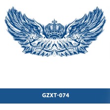 Tattoo GZXT-074 Yarı Kalıcı Kral Tacı ve Kanat Desen Göğüs Dövme
