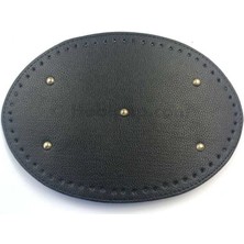 Oval Suni Deri Örgü Çanta Tabanı Siyah- Genişlik 20,5cm -Uzunluk 30 cm