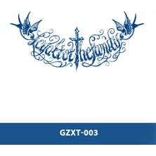 Tattoo GZXT-003 Yarı Kalıcı Yazılı Desen Göğüs Dövme