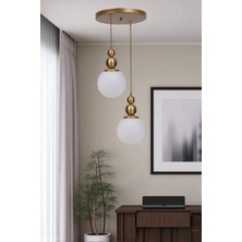 Yaren 2 Li Tepsili Eskitme Beyaz Camlı Sarkıt