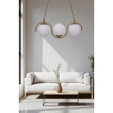 Zoe 3 Lü Eskitme Beyaz Camlı Sarkıt