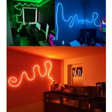 5 Metre Beyaz Işık Esnek Neon LED Şerit Butonlu Dekoratif Aydınlatma Seti SB-6535