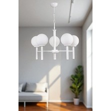 Luke 5 Li Beyaz Camlı Avize