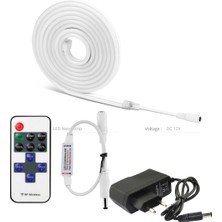5 Metre Kırmızı Işık Esnek Neon LED Şerit Dimmer Kumandalı Dekoratif Aydınlatma Seti SB-6537