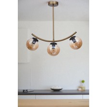 Velvet 3 Lü Eskitme Bal Camlı Plafonyer Avize