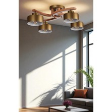 Weston 4 Lü Naturel Metal Başlıklı Plofonyer Avize