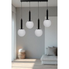 Sezgi 4 Lü Sıralı Siyah Beyaz Camlı Sarkıt