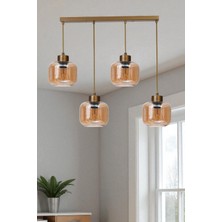 Parla 4 Lü Sıralı Eskitme Bal Camlı Sarkıt