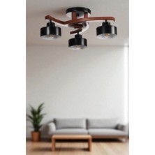 Weston 3 Lü Ceviz Metal Başlıklı Plofonyer Avize