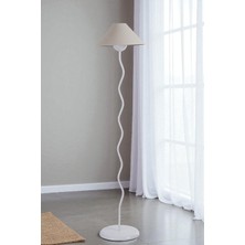 Eva Beyaz Lambader Finli Krem Abajurlu