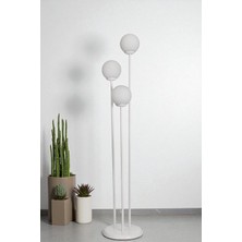 Judy 3 Lü Beyaz Beyaz Camlı Lambader