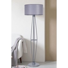 Hedar Gri Lambader Silindir Hasır Gri Abajurlu