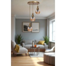 Yaren 3 Lü Tepsili Eskitme Bal Camlı Sarkıt