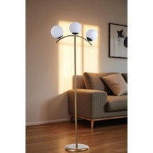 Velvet 3 Lü Eskitme Lambader Beyaz Camlı