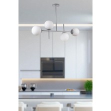 Favori 4 Lü Gri Beyaz Camlı Avize