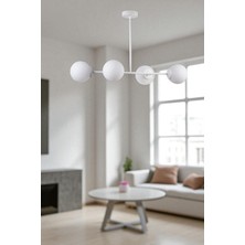 Yeni Favori 4 Lü Beyaz Camlı Avize