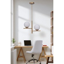 Terra 2 Li Eskitme Beyaz Camlı Avize