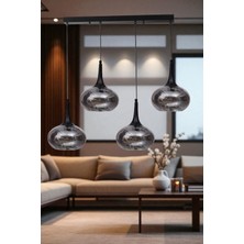 Zara 4 Lü Sıralı Siyah Füme Camlı Sarkıt