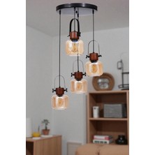 Masal 4 Lü Tepsili Siyah Bal Camlı Sarkıt