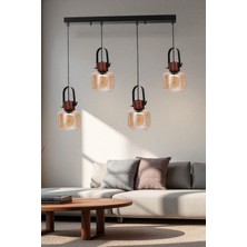 Masal 4 Lü Sıralı Siyah Bal Camlı Sarkıt