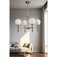 Luke 4 Lü Eskitme Beyaz Camlı Avize