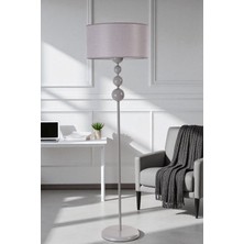 Hayal Gri Lambader Silindir Hasır Gri Abajurlu