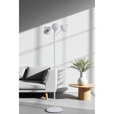 Küre 3 Lü Beyaz Lambader Metal Başlıklı