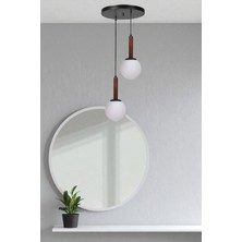 Işıl 2 Li Tepsili Ceviz Beyaz Camlı Sarkıt