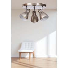 Otis 3 Lü Tepsili Mat Krom Plafonyer Avize