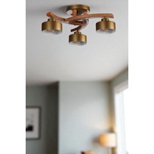 Weston 3 Lü Naturel Metal Başlıklı Plofonyer Avize