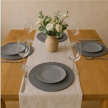 30 cm 6 Lı Hasır Gri Renk Supla