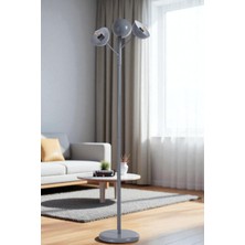 Küre 3 Lü Gri Lambader Metal Başlıklı