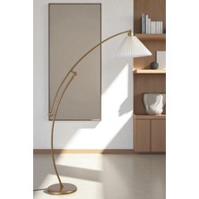 Zümra Eskitme Lambader Pileli Krem Abajurlu