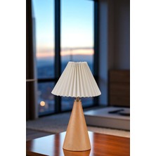 Juno Naturel Pileli Krem Abajurlu Masa Lambası