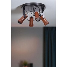 Pascal 4 Lü Tepsili Ceviz Plafonyer Avize