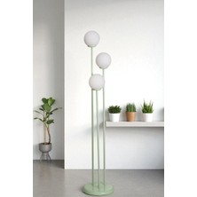 Judy 3 Lü Yeşil Beyaz Camlı Lambader