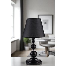 Hayal Siyah Pramit Hasır Siyah Abajurlu Masa Lambası