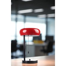 Smith Siyah Kırmızı Başlıklı Masa Lambası