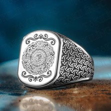 925 Ayar Gümüş Inşirah Suresi Işlemeli Taşsız Erkek Yüzük