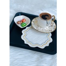 Altın ve Gümüş Simli Sunum Peçetesi,nakışlı Kahve Altlığı,6’lı Kokteyl Peçetesi,kahve Bardak Altlığı