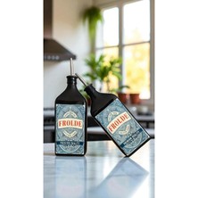 Home 2'li Amber 500 ml Cam Yassı Ayçiçek Yağı Zeytinyağı Şişesi Yağdanlık
