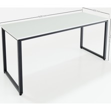 Ceramical MS1 Metal Ayaklı Çalışma Masası - 160cm - Beyaz