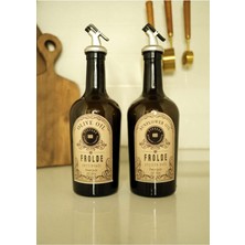 Home 2'li Amber 500 ml Cam Ayçiçek Yağı Zeytinyağı Şişesi Yağdanlık