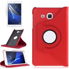 Galaxy Tab 4 T280  Uyumlu Kflg Dönebilen Standlı Kılıf-Kırmızı