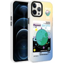 iPhone 12 Pro Uyumlu Desenli Kflg Dragon Sert Kapak-Gezegen