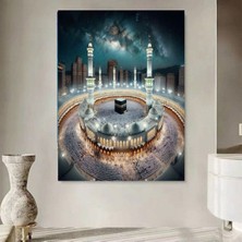 Kıble Gösterici Tablo Kabe Kanvas Tablo Canvas Duvar Ev Dekarasyon Duvar Süsü Ölçü Seçmeyi Unutmayın